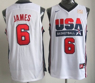 Team USA Basketball #6 LeBron James White Throwback Jerseys,We sell and wholesale Team USA Basketball #6 LeBron James White Throwback Jerseys on line form chian!