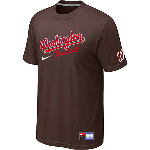 Washington Nationals Brown Nike Short Sleeve Practice T-Shirt,We sell and wholesale Washington Nationals Brown Nike Short Sleeve Practice T-Shirt on line form chian!
