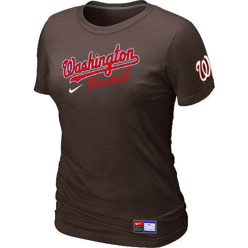 Washington Nationals Brown Nike Women's Short Sleeve Practice T-Shirt,We sell and wholesale Washington Nationals Brown Nike Women's Short Sleeve Practice T-Shirt on line form chian!