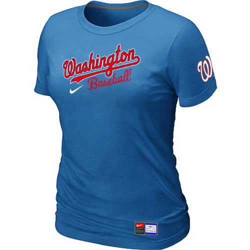 Washington Nationals L.blue Nike Women's Short Sleeve Practice T-Shirt,We sell and wholesale Washington Nationals L.blue Nike Women's Short Sleeve Practice T-Shirt on line form chian!