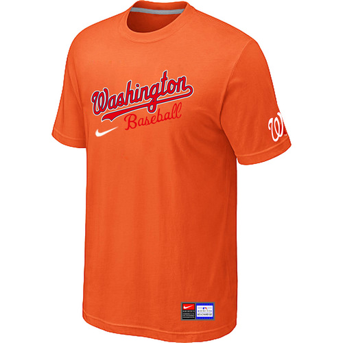 Washington Nationals Orange Nike Short Sleeve Practice T-Shirt,We sell and wholesale Washington Nationals Orange Nike Short Sleeve Practice T-Shirt on line form chian!
