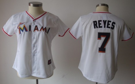 Womens Florida Marlins #7 Jose Reyes White With Black Jerseys,We sell and wholesale Womens Florida Marlins #7 Jose Reyes White With Black Jerseys on line form chian!