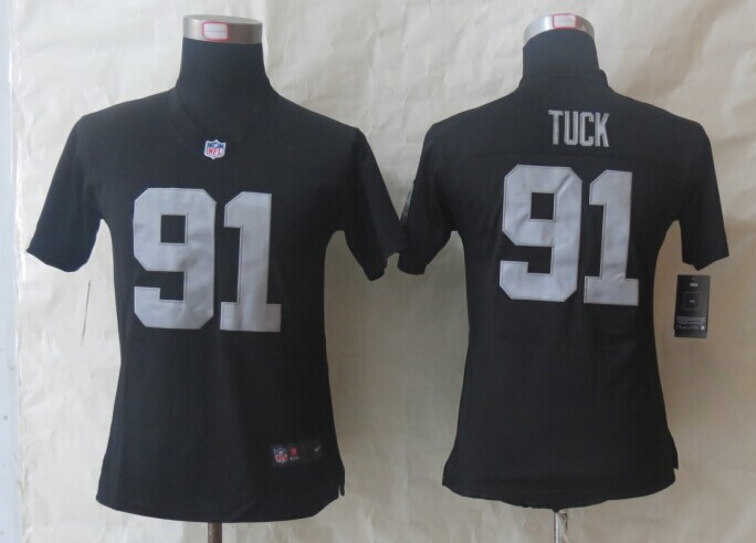 Womens Nike Limited Oakland Raiders #91 Tuck Black Jerseys,We sell and wholesale Womens Nike Limited Oakland Raiders #91 Tuck Black Jerseys on line form chian!