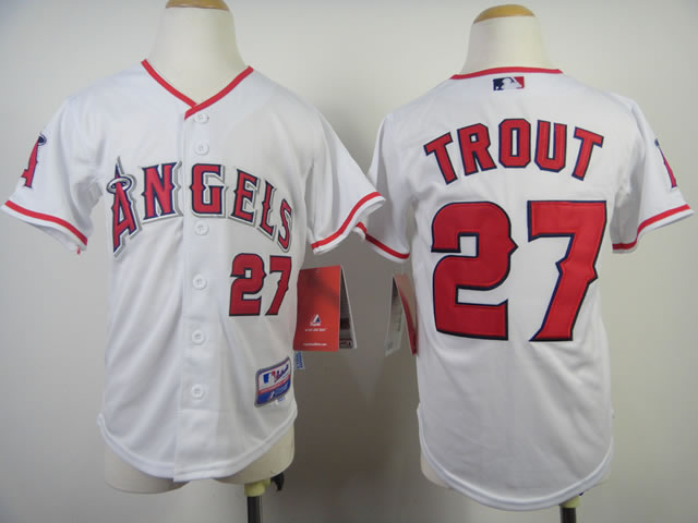 Youth Anaheim Angels #27 Mike Trout White Jerseys,We sell and wholesale Youth Anaheim Angels #27 Mike Trout White Jerseys on line form chian!
