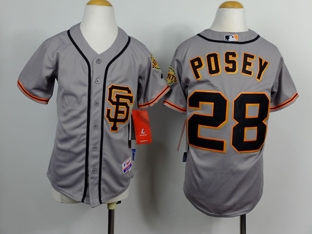 Youth San Francisco Giants #28 Buster Posey Gray SF Jerseys,We sell and wholesale Youth San Francisco Giants #28 Buster Posey Gray SF Jerseys on line form chian!