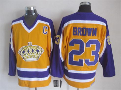 Los Angeles Kings #23 Dustin Brown Yellow With Purple Throwback Jerseys,We sell and wholesale Los Angeles Kings #23 Dustin Brown Yellow With Purple Throwback Jerseys on line form chian!