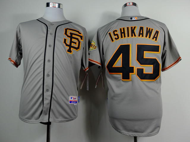 San Francisco Giants #45 Travis Ishikawa Gray SF Edition Jerseys,We sell and wholesale San Francisco Giants #45 Travis Ishikawa Gray SF Edition Jerseys on line form chian!