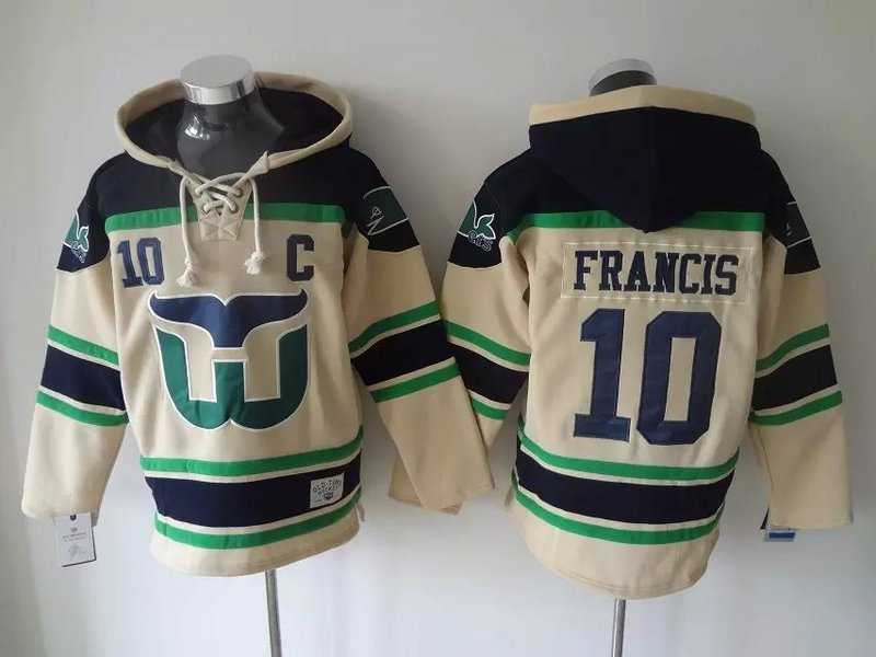 Hartford Whalers #10 Ron Francis Cream Stitched Hoodie,We sell and wholesale Hartford Whalers #10 Ron Francis Cream Stitched Hoodie on line form chian!