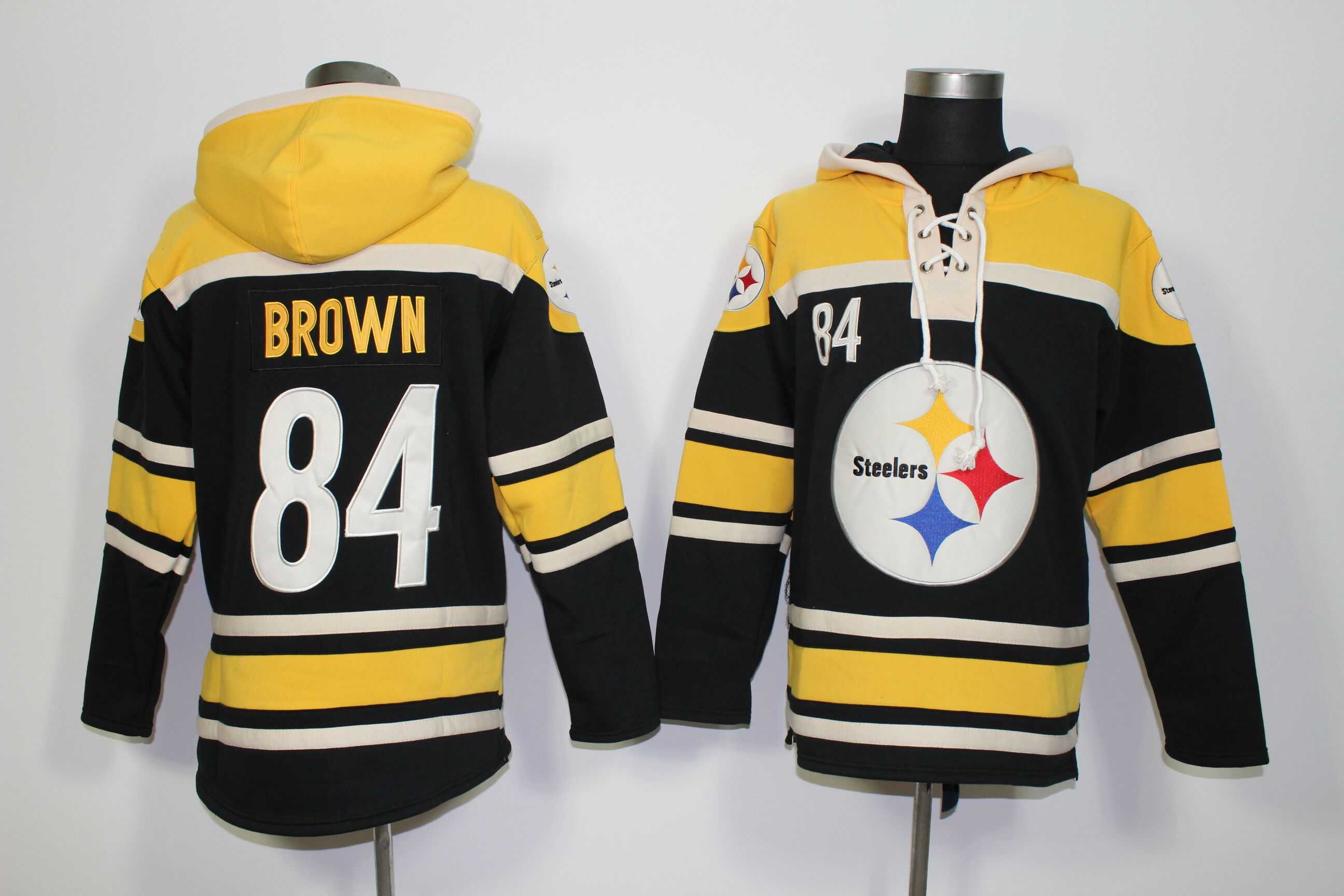 Pittsburgh Steelers #84 Antonio Brown Black Stitched Hoodie,We sell and wholesale Pittsburgh Steelers #84 Antonio Brown Black Stitched Hoodie on line form chian!