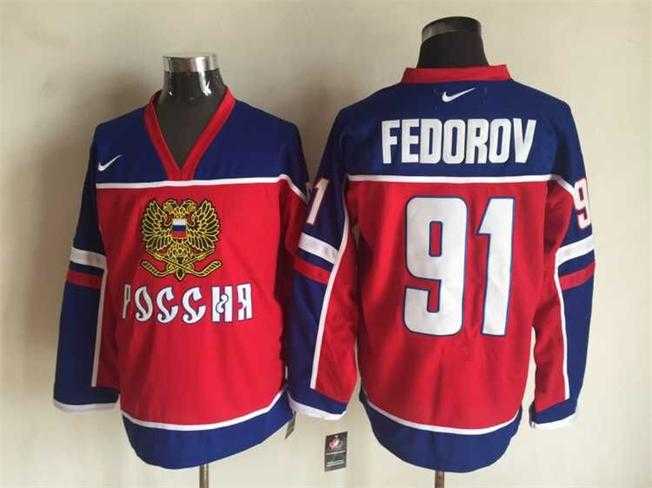 Russian #91 Sergei Fedorov Red-Blue Hockey Jerseys,We sell and wholesale Russian #91 Sergei Fedorov Red-Blue Hockey Jerseys on line form chian!