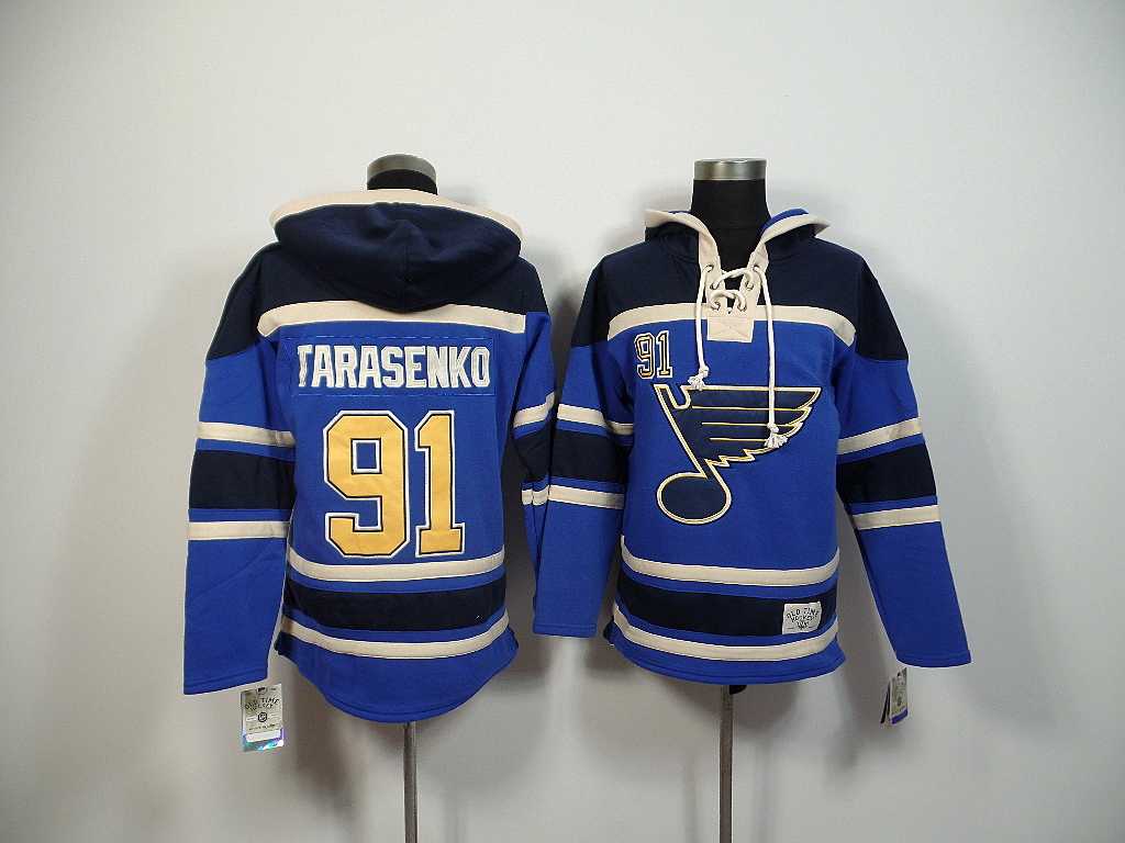 St. Louis Blues #91 Vladimir Tarasenko Blue Stitched Hoodie,We sell and wholesale St. Louis Blues #91 Vladimir Tarasenko Blue Stitched Hoodie on line form chian!