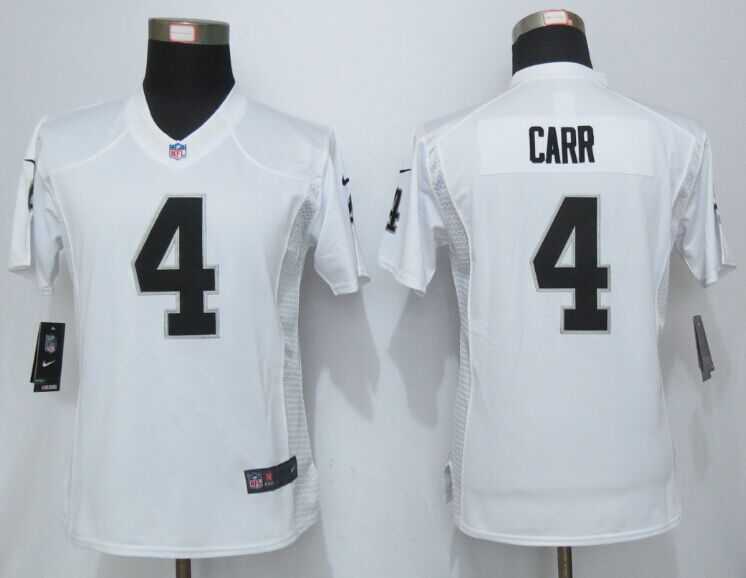 Womens Limited Nike Oakland Raiders #4 Carr White Jerseys,We sell and wholesale Womens Limited Nike Oakland Raiders #4 Carr White Jerseys on line form chian!