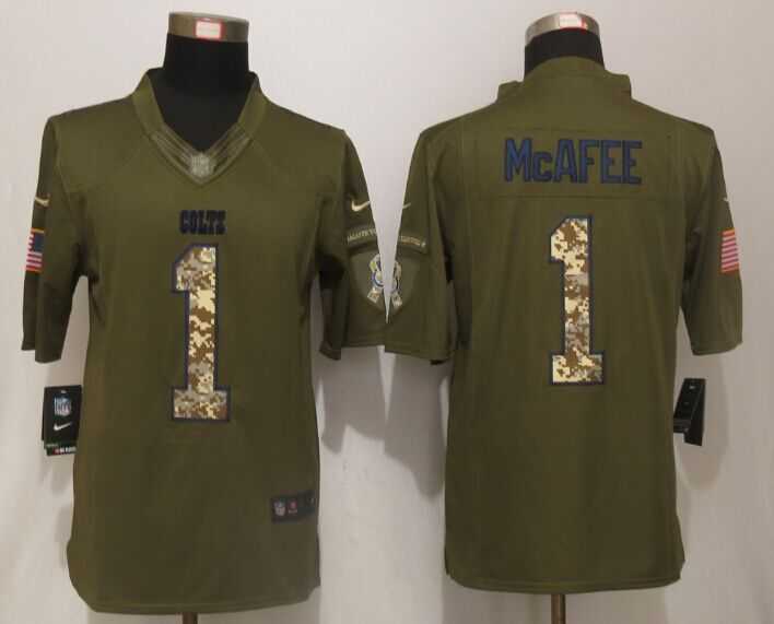 Nike Limited Indianapolis Colts #1 McAfee Salute To Service Green Jerseys,We sell and wholesale Nike Limited Indianapolis Colts #1 McAfee Salute To Service Green Jerseys on line form chian!