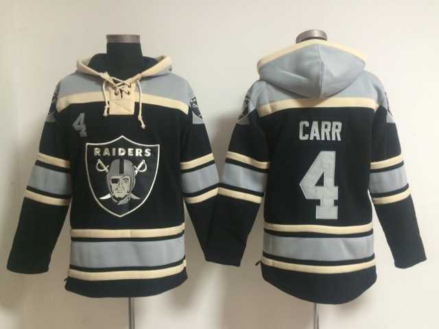 Oakland Raiders #4 Derek Carr Black Stitched Hoodie,We sell and wholesale Oakland Raiders #4 Derek Carr Black Stitched Hoodie on line form chian!