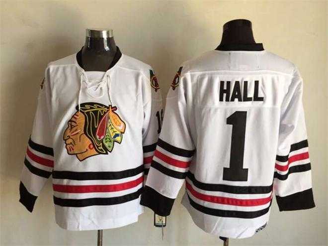 Chicago Blackhawks #1 Hall White Throwback CCM New Jerseys,We sell and wholesale Chicago Blackhawks #1 Hall White Throwback CCM New Jerseys on line form chian!