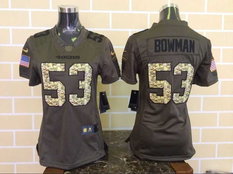Womens Limited Nike San Francisco 49ers #53 Bowman Salute To Service Green Jerseys,We sell and wholesale Womens Limited Nike San Francisco 49ers #53 Bowman Salute To Service Green Jerseys on line form chian!