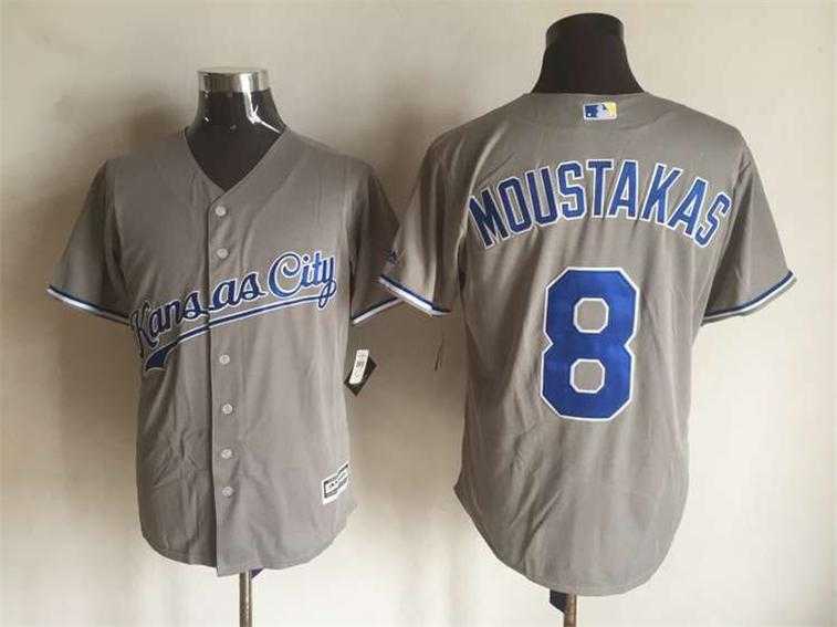 Majestic Kansas City Royals #8 Mike Moustakas Gray Stitched Jerseys,We sell and wholesale Majestic Kansas City Royals #8 Mike Moustakas Gray Stitched Jerseys on line form chian!