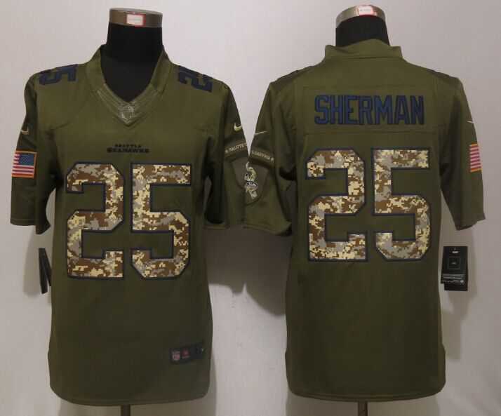 Nike Limited Seattle Seahawks #25 Sherman Green Salute To Service Jerseys,We sell and wholesale Nike Limited Seattle Seahawks #25 Sherman Green Salute To Service Jerseys on line form chian!