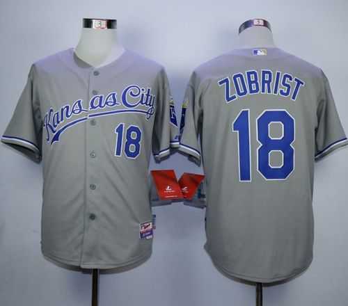 Kansas City Royals #18 Ben Zobrist Gray Cool Base Stitched MLB Jerseys,We sell and wholesale Kansas City Royals #18 Ben Zobrist Gray Cool Base Stitched MLB Jerseys on line form chian!