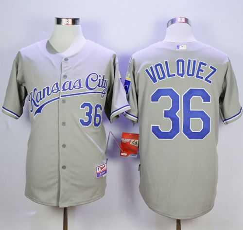 Kansas City Royals #36 Edinson Volquez Gray Cool Base Road Stitched MLB Jerseys,We sell and wholesale Kansas City Royals #36 Edinson Volquez Gray Cool Base Road Stitched MLB Jerseys on line form chian!