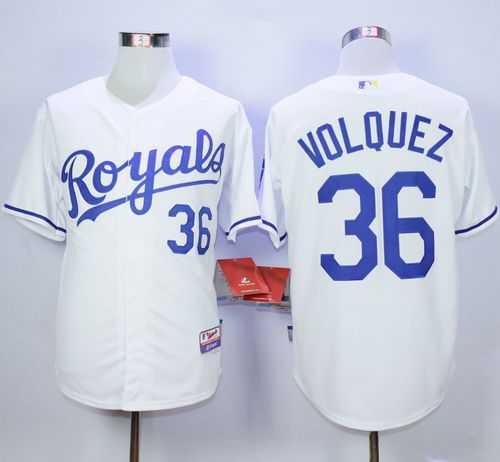 Kansas City Royals #36 Edinson Volquez White Cool Base Stitched MLB Jerseys,We sell and wholesale Kansas City Royals #36 Edinson Volquez White Cool Base Stitched MLB Jerseys on line form chian!