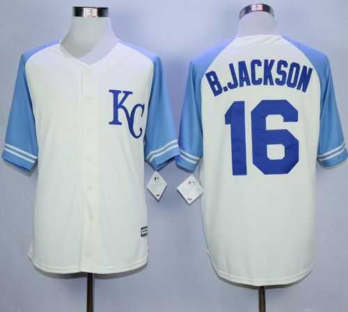 Majestic Kansas City Royals #16 Bo Jackson Cream Exclusive Vintage Stitched MLB Jerseys,We sell and wholesale Majestic Kansas City Royals #16 Bo Jackson Cream Exclusive Vintage Stitched MLB Jerseys on line form chian!