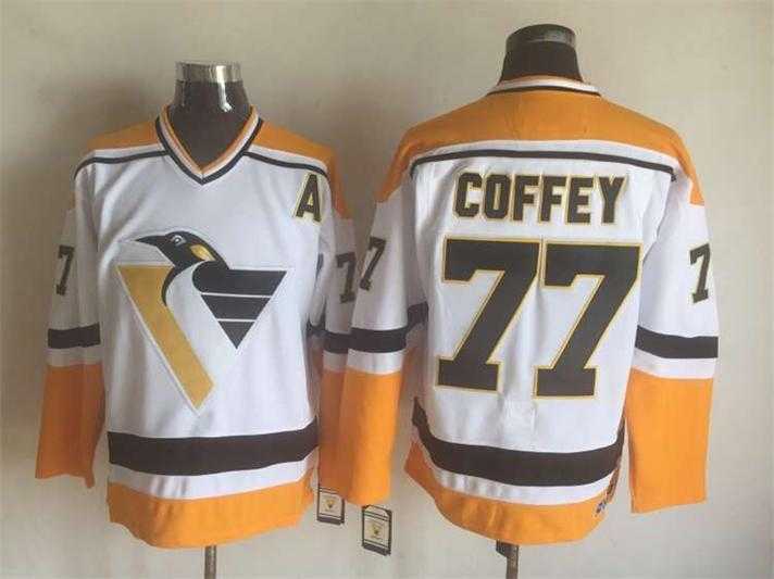 Pittsburgh Penguins #77 Paul Coffey White-Yellow CCM Throwback Jerseys,We sell and wholesale Pittsburgh Penguins #77 Paul Coffey White-Yellow CCM Throwback Jerseys on line form chian!