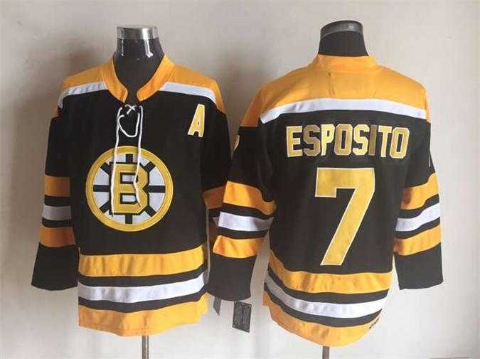 Boston Bruins #7 Phil Esposito Black Yellow CCM Throwback Stitched Jerseys,We sell and wholesale Boston Bruins #7 Phil Esposito Black Yellow CCM Throwback Stitched Jerseys on line form chian!