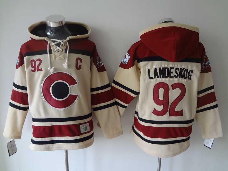 Colorado Avalanche #92 Gabriel Landeskog 2016 Cream Stitched Hoodie,We sell and wholesale Colorado Avalanche #92 Gabriel Landeskog 2016 Cream Stitched Hoodie on line form chian!