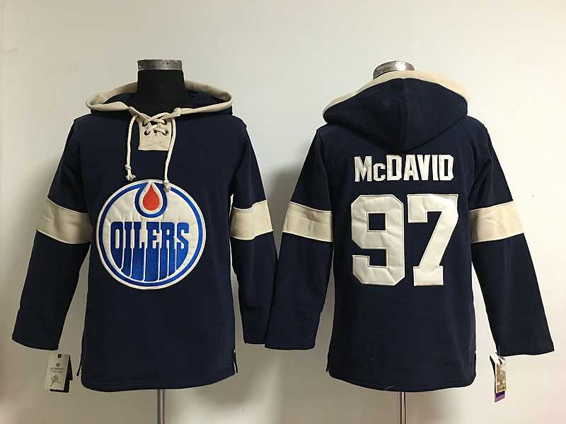 Edmonton Oilers #97 Connor McDavid Dark Blue NHL Hoody,We sell and wholesale Edmonton Oilers #97 Connor McDavid Dark Blue NHL Hoody on line form chian!