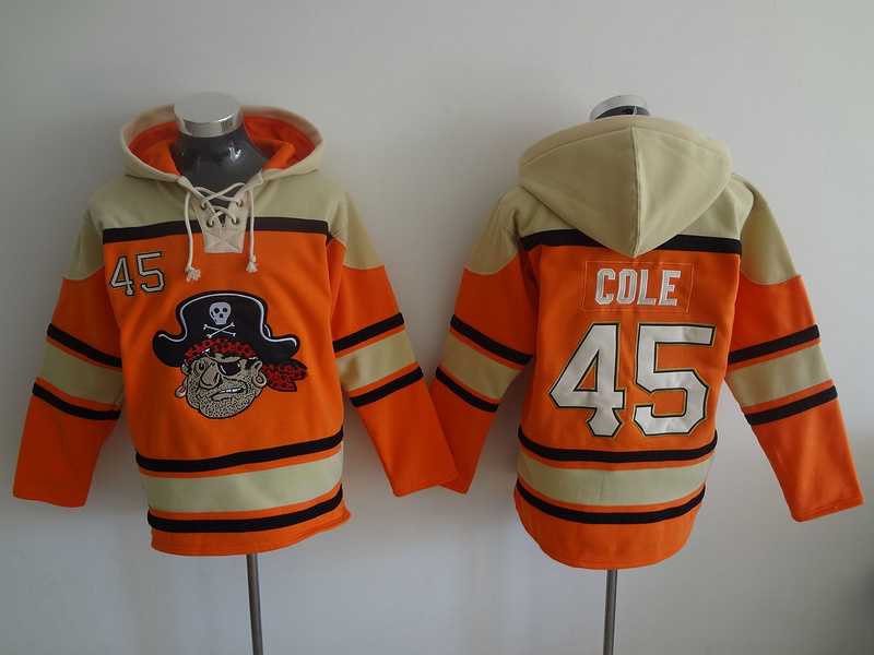 Pittsburgh Pirates #45 Gerrit Cole Orange Stitched Hoodie,We sell and wholesale Pittsburgh Pirates #45 Gerrit Cole Orange Stitched Hoodie on line form chian!
