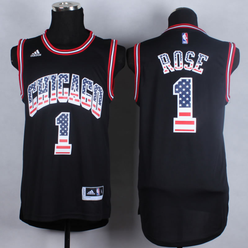 Chicago Bulls #1 Derrick Rose Revolution 30 Swingman 2014 USA Flag Fashion Black Jerseys,We sell and wholesale Chicago Bulls #1 Derrick Rose Revolution 30 Swingman 2014 USA Flag Fashion Black Jerseys on line form chian!