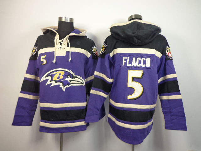 Baltimore Ravens #5 Joe Flacco Purple Hoodie,We sell and wholesale Baltimore Ravens #5 Joe Flacco Purple Hoodie on line form chian!