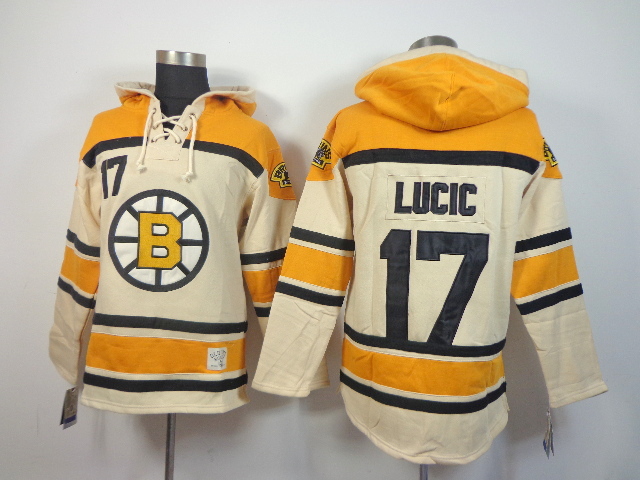 Boston Bruins #17 Milan Lucic Cream Hoodie,We sell and wholesale Boston Bruins #17 Milan Lucic Cream Hoodie on line form chian!