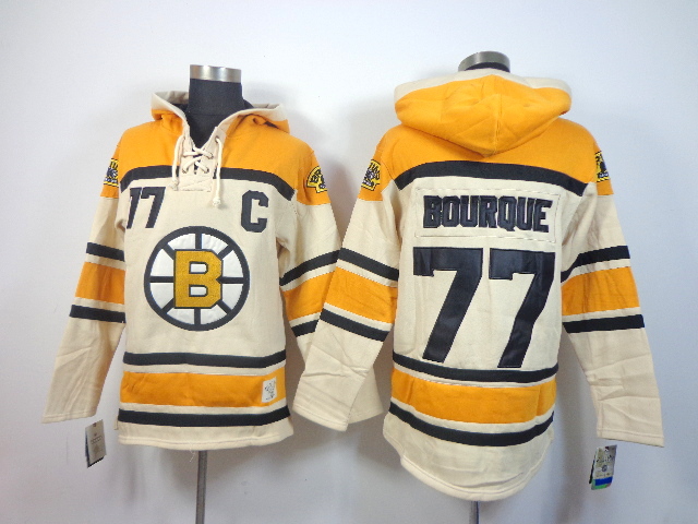Boston Bruins #77 Bourque Cream Hoodie,We sell and wholesale Boston Bruins #77 Bourque Cream Hoodie on line form chian!