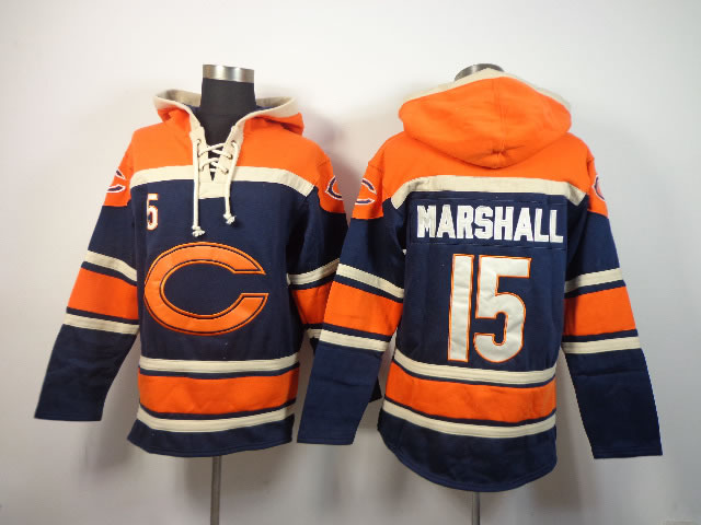 Chicago Bears #15 Brandon Marshall Navy Blue Hoodie,We sell and wholesale Chicago Bears #15 Brandon Marshall Navy Blue Hoodie on line form chian!