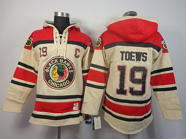 Chicago Blackhawks #19 Janathan Toews Cream Hoodie,We sell and wholesale Chicago Blackhawks #19 Janathan Toews Cream Hoodie on line form chian!