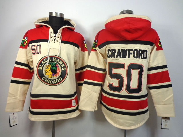 Chicago Blackhawks #50 Corey Crawford Cream Hoodie,We sell and wholesale Chicago Blackhawks #50 Corey Crawford Cream Hoodie on line form chian!