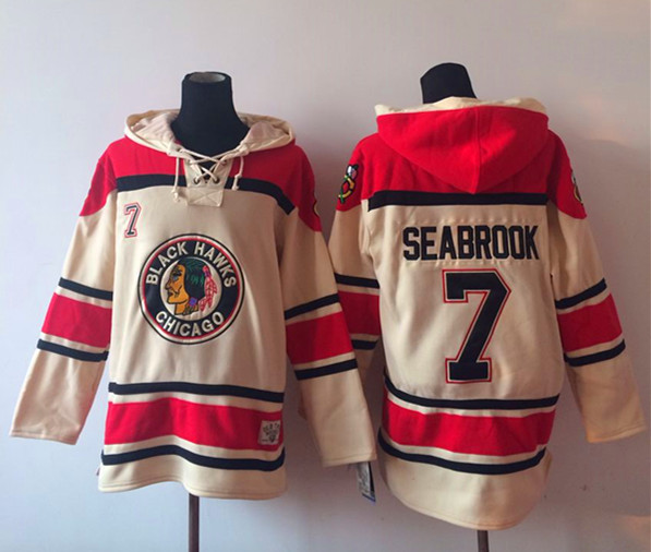 Chicago Blackhawks #7 Brent Seabrook Cream Hoodie,We sell and wholesale Chicago Blackhawks #7 Brent Seabrook Cream Hoodie on line form chian!