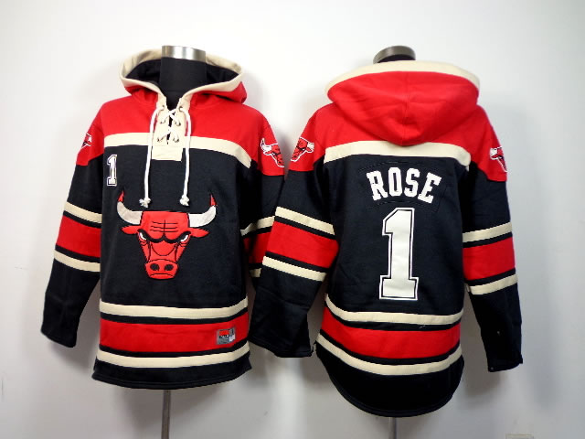 Chicago Bulls #1 Derrick Rose Black Hoody,We sell and wholesale Chicago Bulls #1 Derrick Rose Black Hoody on line form chian!