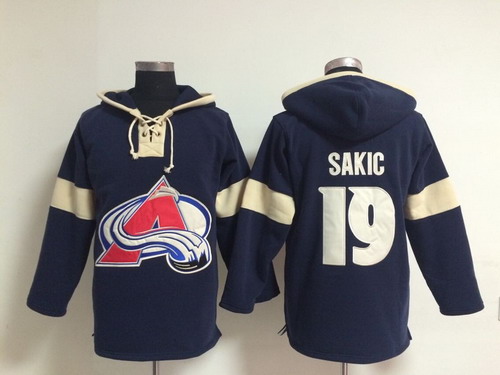 Colorado Avalanche #19 Joe Sakic Navy Blue Hoody,We sell and wholesale Colorado Avalanche #19 Joe Sakic Navy Blue Hoody on line form chian!