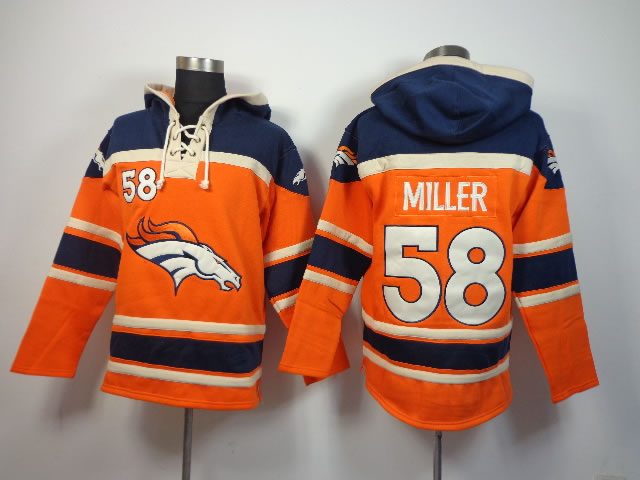 Denver Broncos #58 Von Miller Orange Hoodie,We sell and wholesale Denver Broncos #58 Von Miller Orange Hoodie on line form chian!