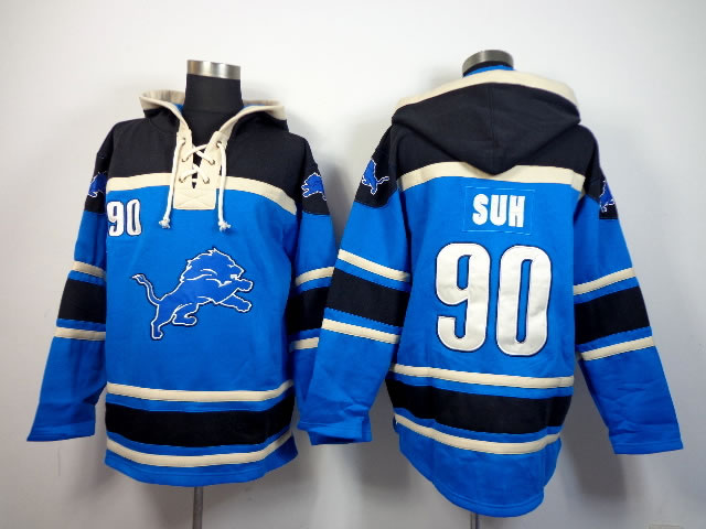 Detroit Lions #90 Ndamukong Suh Blue Hoodie,We sell and wholesale Detroit Lions #90 Ndamukong Suh Blue Hoodie on line form chian!