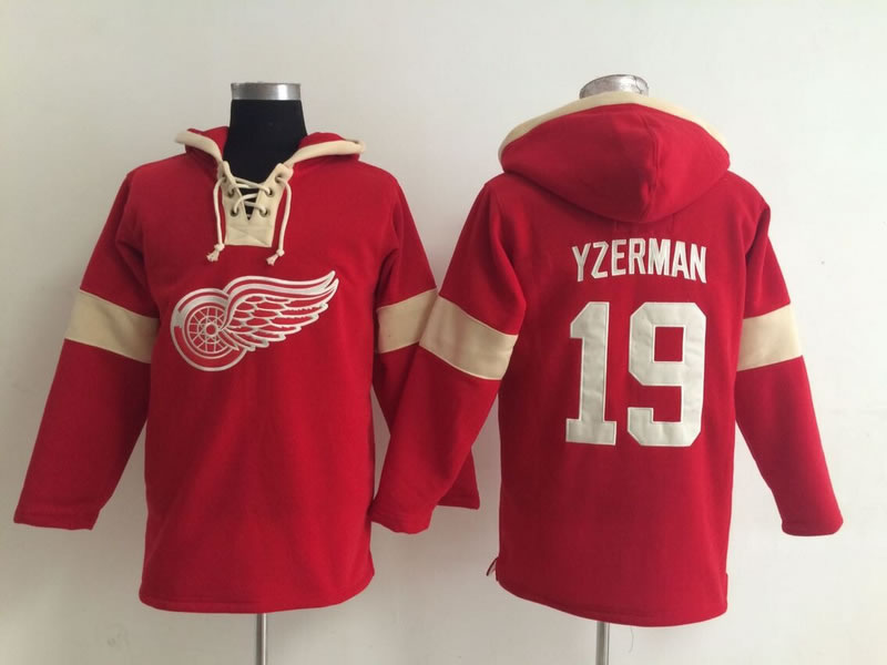 Detroit Red Wings #19 Steve Yzerman Solid Color Red Hoody,We sell and wholesale Detroit Red Wings #19 Steve Yzerman Solid Color Red Hoody on line form chian!