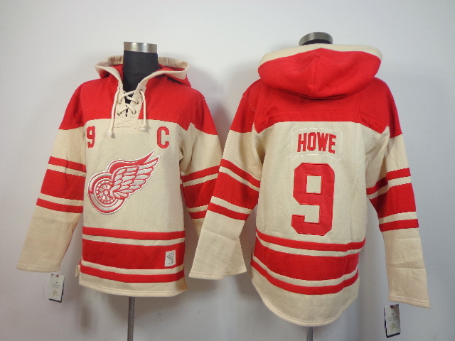 Detroit Red Wings #9 Gordie Howe Cream Hoodie,We sell and wholesale Detroit Red Wings #9 Gordie Howe Cream Hoodie on line form chian!