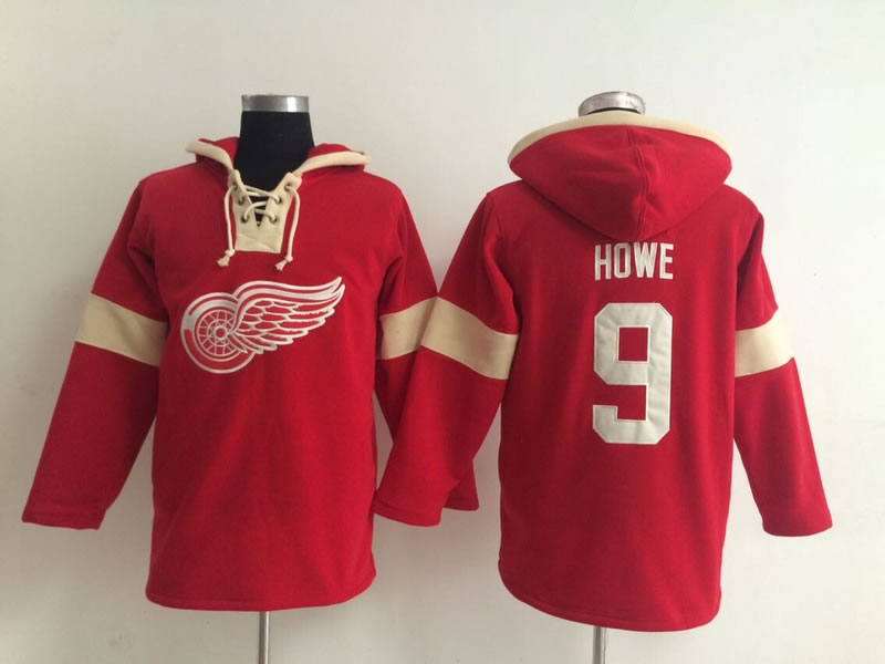 Detroit Red Wings #9 Gordie Howe Solid Color Red Hoody,We sell and wholesale Detroit Red Wings #9 Gordie Howe Solid Color Red Hoody on line form chian!