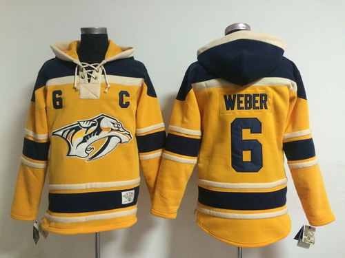 Nashville Predators #6 Shea Weber Yellow Hoodie,We sell and wholesale Nashville Predators #6 Shea Weber Yellow Hoodie on line form chian!