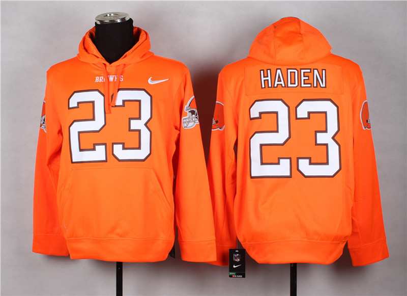 Nike Cleveland Browns #23 Joe Haden 2014 Pullover Hoodie Orange,We sell and wholesale Nike Cleveland Browns #23 Joe Haden 2014 Pullover Hoodie Orange on line form chian!
