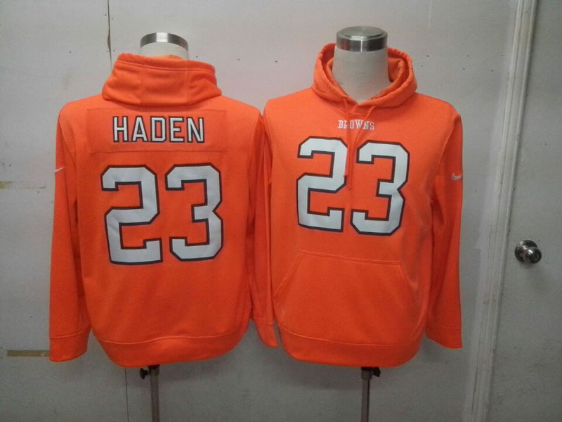 Nike Cleveland Browns #23 Joe Haden Pullover Hoodie Orange,We sell and wholesale Nike Cleveland Browns #23 Joe Haden Pullover Hoodie Orange on line form chian!