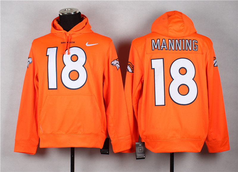 Nike Denver Broncos #18 Manning 2014 Pullover Hoodie Orange,We sell and wholesale Nike Denver Broncos #18 Manning 2014 Pullover Hoodie Orange on line form chian!